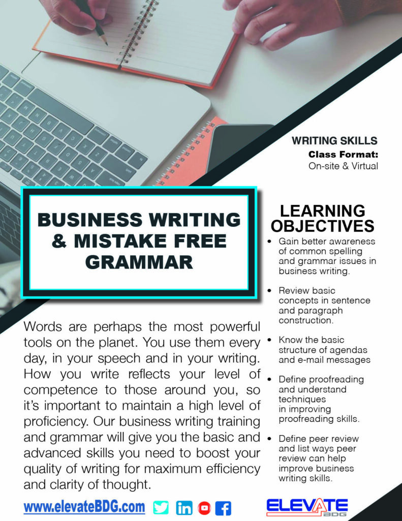 Business Writing Mistake Free Grammar SF
