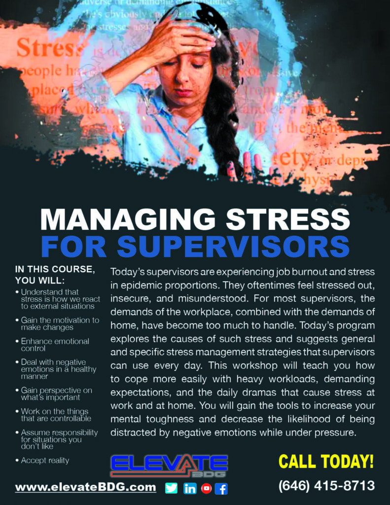 Managing Stress for Supervisors Sales Flyer