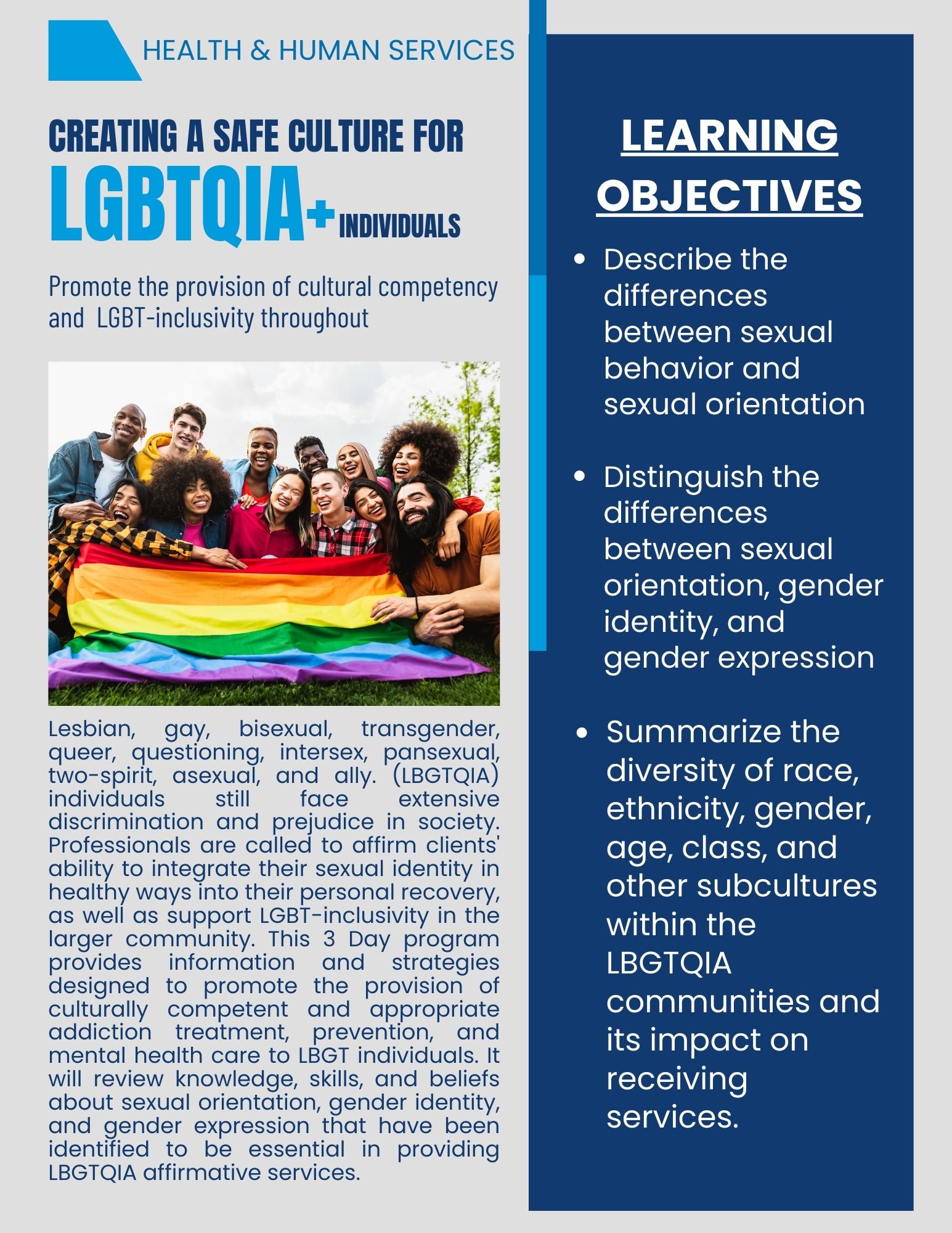 Creating a Safe Culture for LGBTQIA Individuals